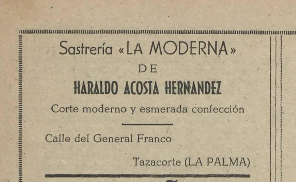 Publicidad La Palma, 1952